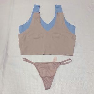 NWOT Seamless Bralette with Lace Back and Victoria Secret Thong NWT